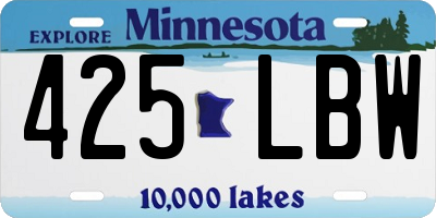 MN license plate 425LBW