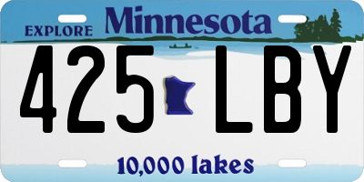 MN license plate 425LBY