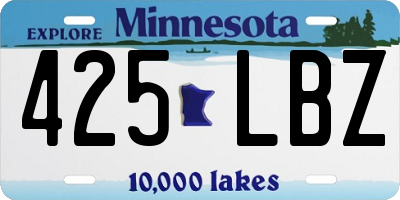 MN license plate 425LBZ