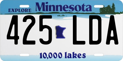 MN license plate 425LDA