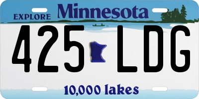 MN license plate 425LDG