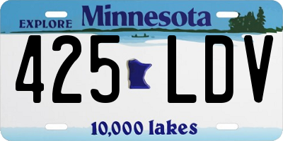 MN license plate 425LDV