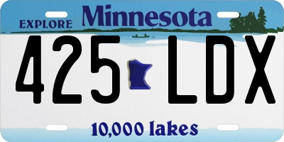 MN license plate 425LDX
