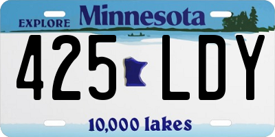 MN license plate 425LDY