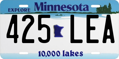 MN license plate 425LEA
