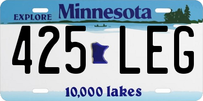 MN license plate 425LEG