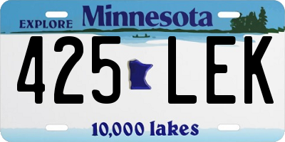 MN license plate 425LEK