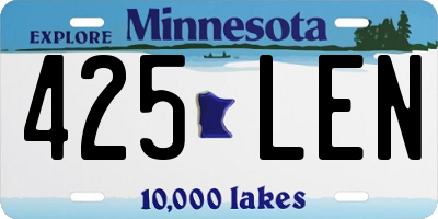 MN license plate 425LEN