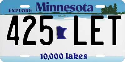 MN license plate 425LET
