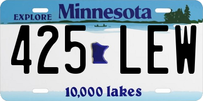 MN license plate 425LEW