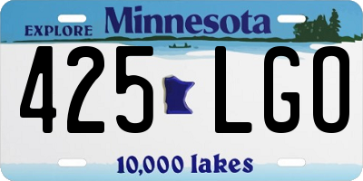 MN license plate 425LGO