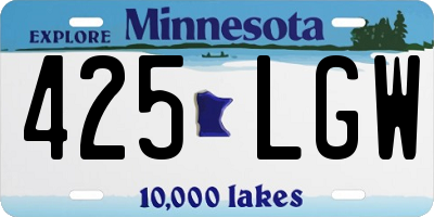 MN license plate 425LGW