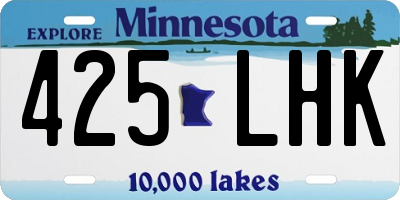 MN license plate 425LHK
