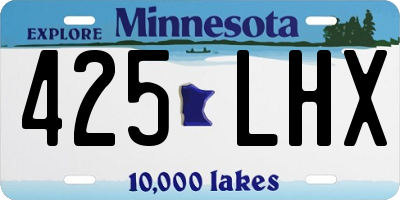 MN license plate 425LHX