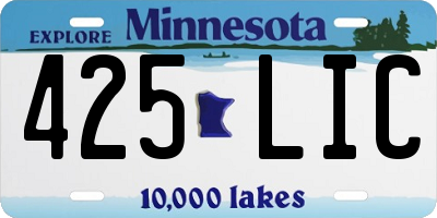 MN license plate 425LIC