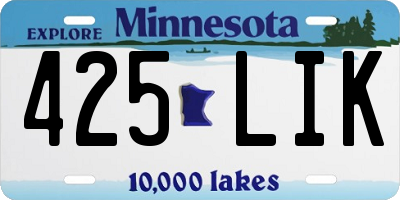 MN license plate 425LIK