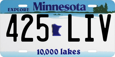 MN license plate 425LIV