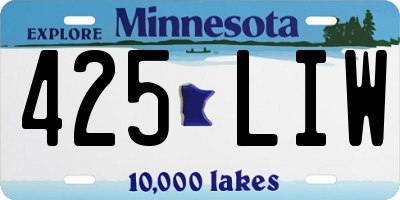 MN license plate 425LIW