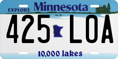 MN license plate 425LOA
