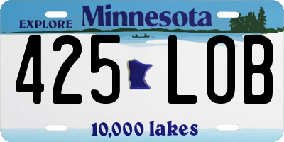 MN license plate 425LOB