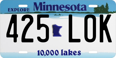 MN license plate 425LOK