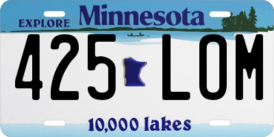 MN license plate 425LOM