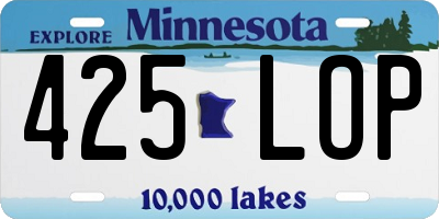 MN license plate 425LOP