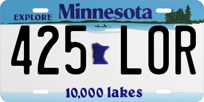 MN license plate 425LOR