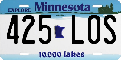 MN license plate 425LOS