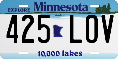 MN license plate 425LOV