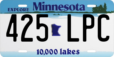 MN license plate 425LPC