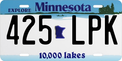 MN license plate 425LPK