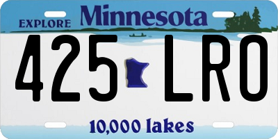 MN license plate 425LRO
