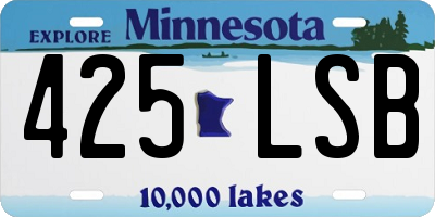 MN license plate 425LSB