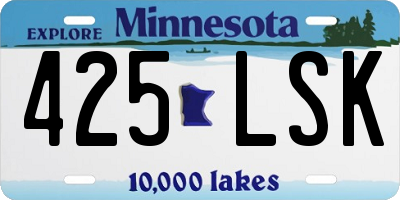 MN license plate 425LSK