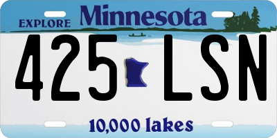 MN license plate 425LSN