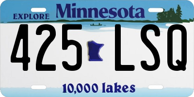 MN license plate 425LSQ