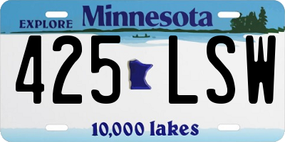 MN license plate 425LSW