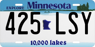 MN license plate 425LSY