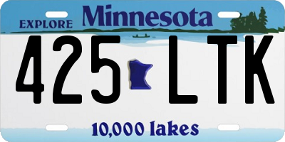 MN license plate 425LTK