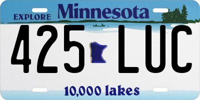 MN license plate 425LUC