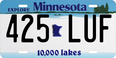 MN license plate 425LUF