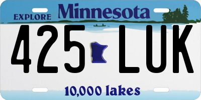 MN license plate 425LUK