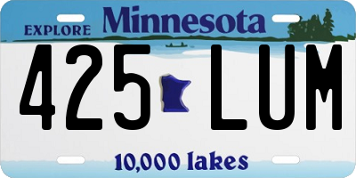 MN license plate 425LUM