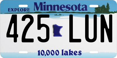 MN license plate 425LUN