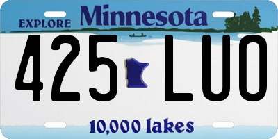 MN license plate 425LUO