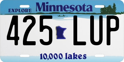 MN license plate 425LUP