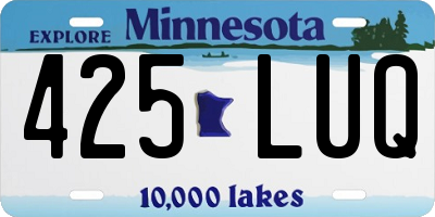 MN license plate 425LUQ