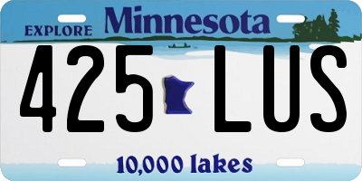 MN license plate 425LUS