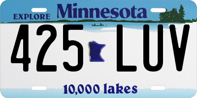 MN license plate 425LUV